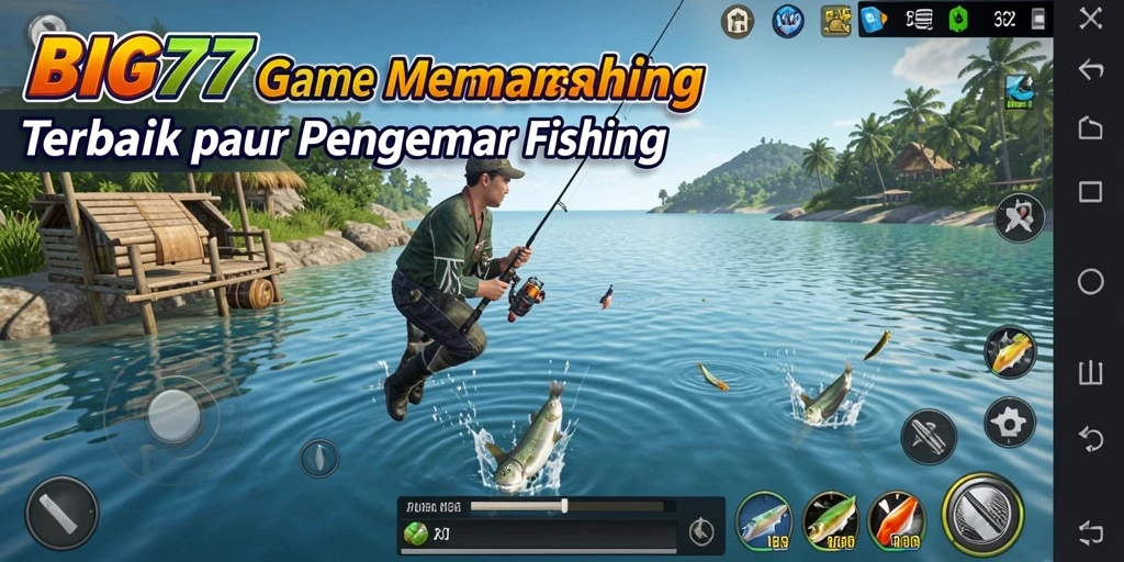 Tampilan menarik dari gameplay memancing dalam BIG77.