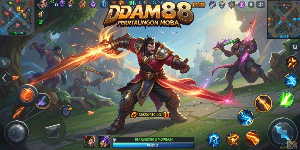 Tangkapan layar gameplay intens dari DAM88 dalam pertempuran tim strategis.