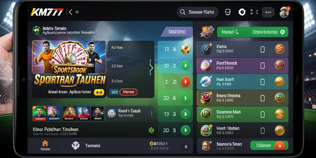 Tampilan gameplay KM777 yang menarik dan interaktif dalam Sportsbook.