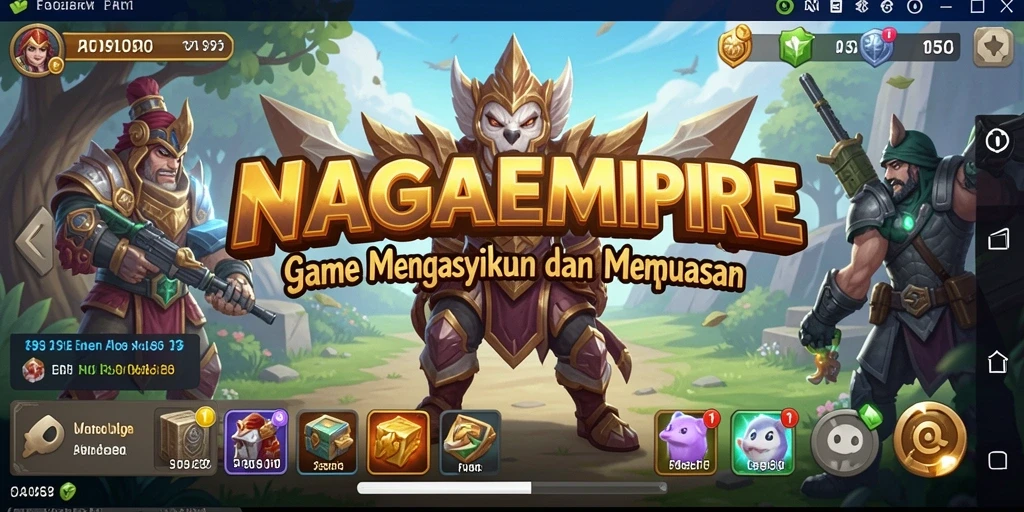 Screenshot gameplay NAGAEMPIRE menampilkan aksi naga yang menarik.