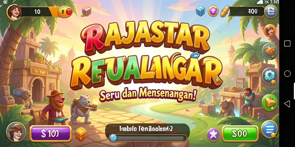 Tampilan gameplay seru RAJASTAR yang menguji keterampilan bermain.