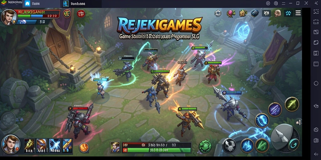 Screenshot utama menunjukkan pemain mengelola kerajaan dalam REJEKIGAMES.