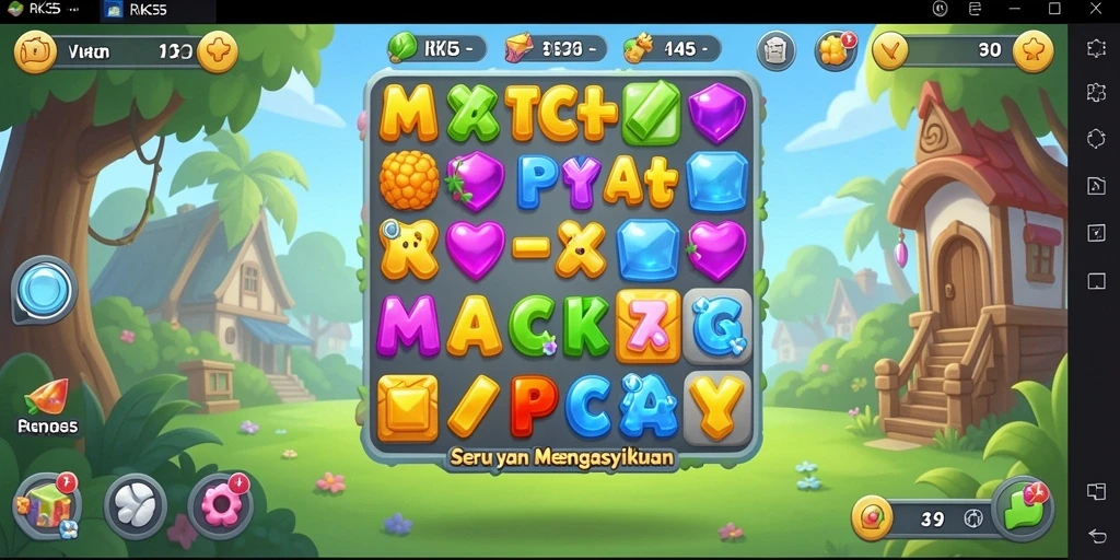 Gambar menarik dari gameplay RK55 yang memikat di dunia Match-3.
