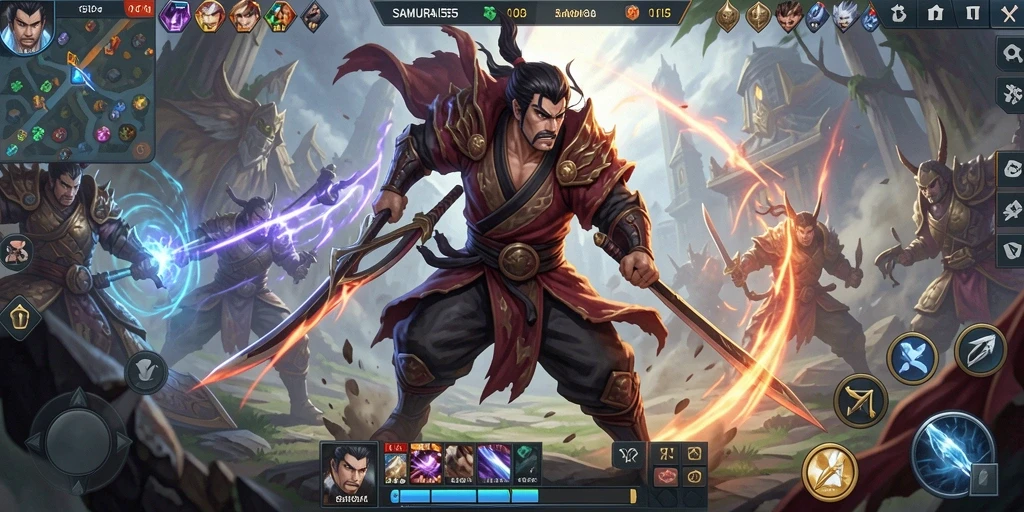 Tampilan gameplay seru di SAMURAI555 dengan aksi pertarungan yang mendebarkan.