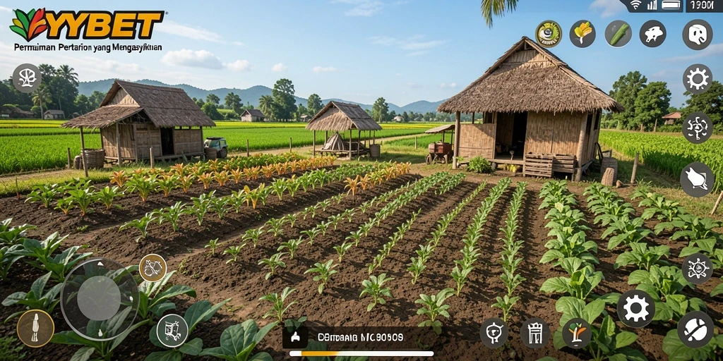 Tangkapan layar utama menunjukkan keseruan gameplay Farming.
